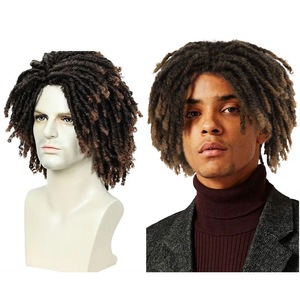 JINRUILI Peluca Completa <span class=keywords><strong>para</strong></span> <span class=keywords><strong>Hombre</strong></span> al por Mayor, Estilo Trenzas Despeinadas, Fibra Sintética de Alta Temperatura <span class=keywords><strong>para</strong></span> Cobertura Total de la Cabeza - Product Image 1