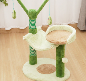 Structure d'escalade pour chat en forme de tour avec arbres décorés d'avocats et nid grattoir - Product Image 2