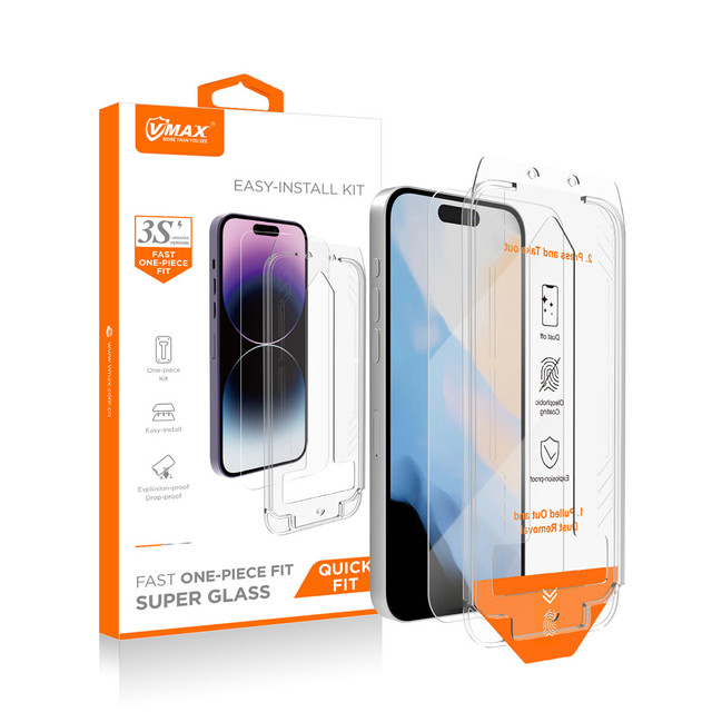 Automatic Alignment DustProof Installation Kit 2.5D Clear Tempered Glass Screen Protector for iPhone 14 15 16 17 Pro Max