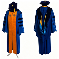 Ensemble de Robe de Remise de Diplôme Doctorat Personnalisée avec Logo, Capuchon et Tam d'Université Américaine, Tenue Académique