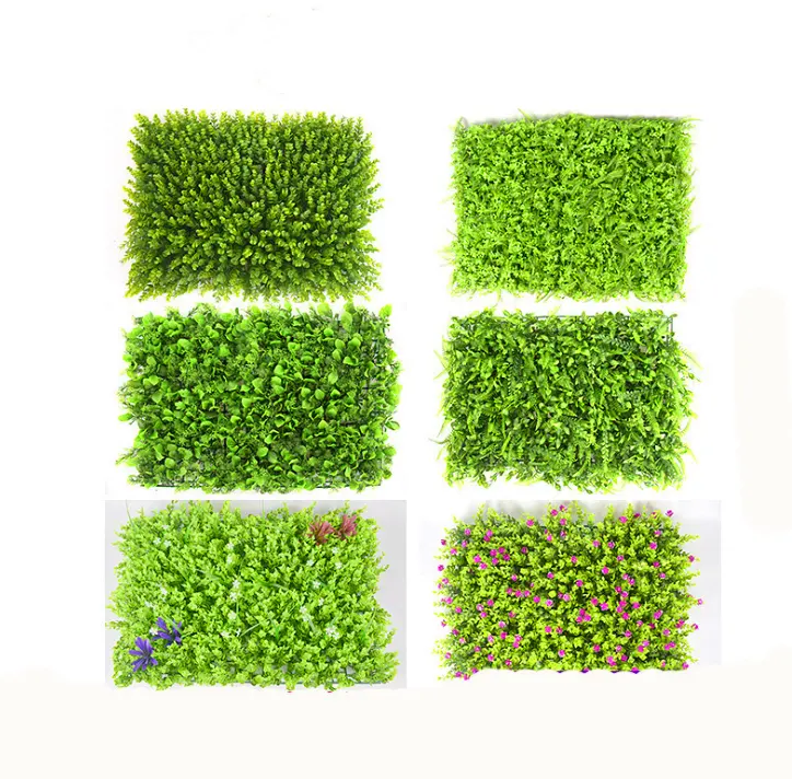 Artificiale di plastica creeper siepe di bosso moss erba impianto al coperto pannelli verticali foglie verde sistema di parete per la decorazione