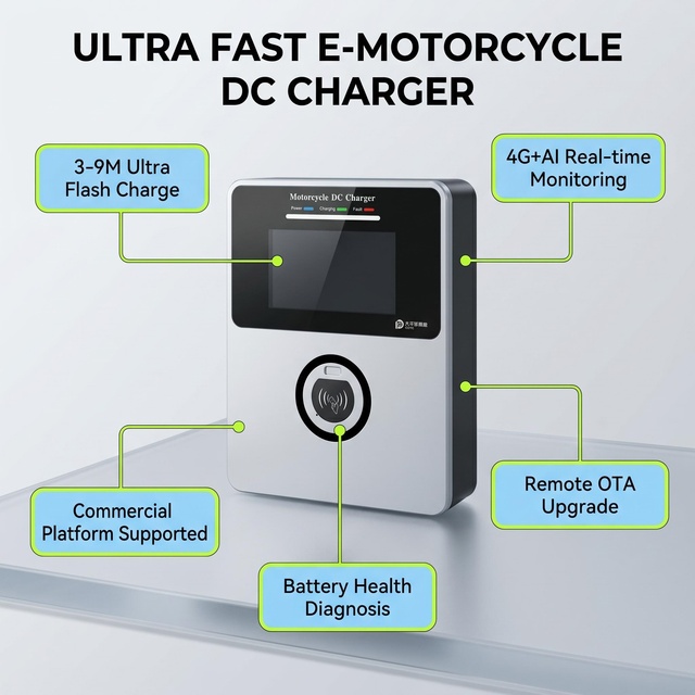 Global-Standard E-Motor DC Rapid Charging Pile 3-9 Minutes Full Charge Support Remote OTA Smart Management E-motorcycle Chargers