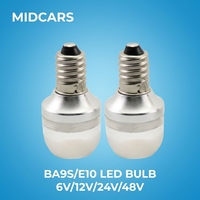 Ampoule LED E10 G18 BA9S 12V 24V 48V Frosted Concave à large plage de tension pour panneau de signalisation industrielle