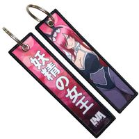 Porte-clés brodé personnalisé sur le thème de l'anime japonais pour motos, voitures, sacs à dos, cadeaux, jet tag