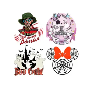 Heat transfer custom Halloween stickers screen print Heat Press iron on decal dtf transfers decoration for t shirt