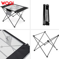 Table de camping en aluminium WOQI, portable, pliable, avec poche pour pique-nique et camping