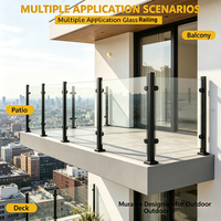 Balustre en verre sans cadre personnalisable en acier inoxydable, garde-corps moderne pour escalier de villa
