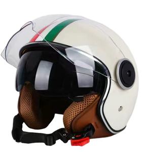 Casque de moto vintage à pois de haute qualité certifié DOT 3/4 ouvert avec doublure amovible et lavable - Product Image 1