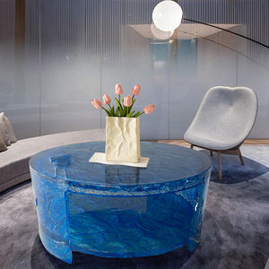 Table Basse de Salon Moderne de Luxe Léger <span class=keywords><strong>en</strong></span> Résine Transparente, Cristal Océan Bleu, Écologique, Haute Qualité, pour Maison et Villa - Product Image 2