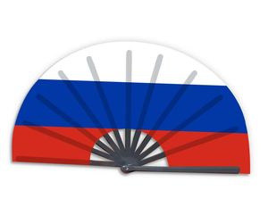 Nouveau produit, éventail pliable en bambou personnalisé avec drapeau national de la Russie - Product Image 1