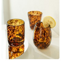 Tasse à thé rétro en verre écaille de tortue, résistante aux hautes températures, lavable au lave-vaisselle, nouveau style chinois, sans pied, sans couvercle, luxe léger