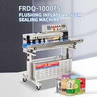 Machine de scellage sous vide commerciale pneumatique pour sacs plastiques, avec rouleau d'impression à encre pour chips, dateurateur et purge de gaz horizontale
