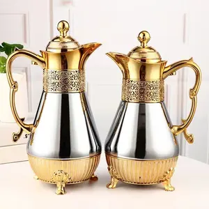 Fabricant de théière domestique Dubai or verre thermos intérieur fiole à vide cruche arabe eau thé cafetière