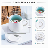 Tasse à café en céramique de dessin animé 3D avec poignée Logo personnalisé tasse en céramique éco-ami pour boire du café eau thé lait
