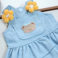 Robe pour chien motif ours bleu, jupe pour animal de compagnie, vêtements mignons pour chien