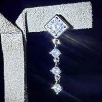 Haute qualité GRA Bling VVS D couleur Moissanite 925 boucles d'oreilles en argent pour les femmes Direct Factory Pass diamant testeur avec