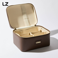 Trousse de Toilette de Voyage Imperméable en PU LZ, Boîte à Cosmétiques Portable, Organisateur pour Articles de Toilette, Utilisation Multiple, Fermeture à Glissière