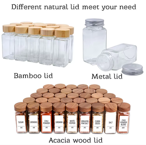 Paquete <span class=keywords><strong>de</strong></span> 24 Frascos <span class=keywords><strong>de</strong></span> Especias Cuadrados <span class=keywords><strong>de</strong></span> Vidrio <span class=keywords><strong>de</strong></span> 4 Onzas con Tapas <span class=keywords><strong>de</strong></span> Madera <span class=keywords><strong>de</strong></span> Bambú - Product Image 4