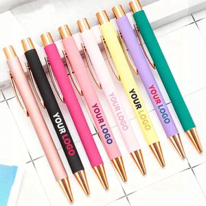 Promotional Rose Gold Ballpen Luxury Advertise Ballpoint <b>Pen</b> Custom With Logo Printed Laser Screen Print Branded - Product Image 1