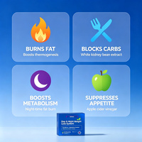 Capsules de perte de poids jour et nuit, brûleur de graisse, stimulant du métabolisme, coupe-faim, bloqueur de glucides, L-Carnitine, ACV, huile MCT, 30 capsules