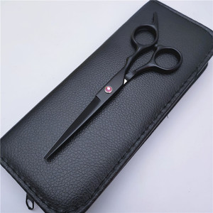 กรรไกรตัดผมสีดำแบบมืออาชีพ ขนาด 6 นิ้ว ทำจากสแตนเลสสตีล พร้อมดีเทลประดับอัญมณี สำหรับใช้ในร้านเสริมสวย - Product Image 2