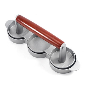 Presse à hamburgers en métal antiadhésive pour la cuisine avec poignée en bois, presse à galettes de hamburgers, antiadhésive et facile à nettoyer, pour faire des hamburgers - Product Image 1