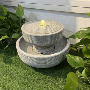 Fontaine de jardin extérieure Quanfangyuan gris clair 36,5x36,5x25,5cm, élément aquatique durable pour la décoration de cour et de balcon - Product Image 3
