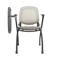 Chaise de formation avec tablette d'écriture, chaise de conférence pliable en maille avec accoudoirs, empilable, idéale pour les études et les salles de réunion