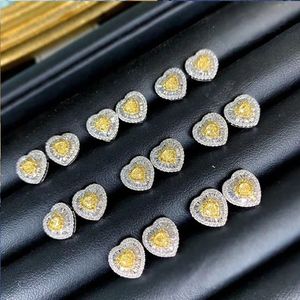 Xinfly Italian 2-in-1 Elegant 18K Gold Natural Yellow Diamond Heart <b>Necklace</b> and Earring Sets - Product Image 4