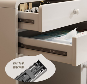 Modern <b>White</b> <b>Makeup</b> Vanity <b>Desk</b> Bedside Cabinet Storage Drawer Table with Mirror <b>for</b> Bedroom Hotel - Product Image 5