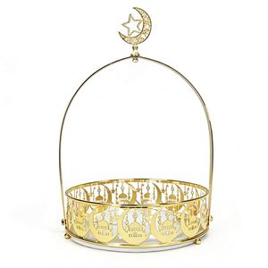 Decoration Craft Table Al-Adha Islam Muslim Iron <b>Candle</b> Holder Metal Gold Moon Eid Ramadan Luxury Serving <b>Trays</b> - Product Image 4