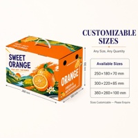 Boîte cadeau orange douce avec poignée, emballage de fruits en carton ondulé personnalisé avec trous d'aération, vente en gros