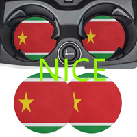 Sous-verres de voiture personnalisés avec drapeau de la Guadeloupe, lot de 2, tapis antidérapant et imperméable pour porte-gobelets de voiture, vente au détail et en gros disponibles
