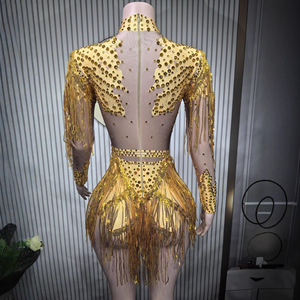 Vestido <span class=keywords><strong>de</strong></span> Competición <span class=keywords><strong>de</strong></span> Baile Latino con Borlas, Estilo Sexy y Picante para <span class=keywords><strong>TikTok</strong></span> Live y Actuaciones en Escenario - Product Image 3