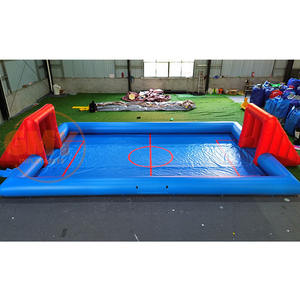 Terrain de jeu gonflable de football <span class=keywords><strong>pour</strong></span> enfants et adultes, <span class=keywords><strong>location</strong></span> de fête, couleurs bleu et rouge - Product Image 5
