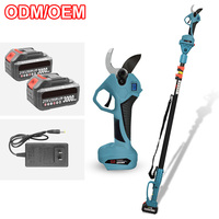 Ensemble d'outils de jardin sans fil 21V 2 en 1, mini tronçonneuse à perche extensible, sécateur électrique, 3000mAh