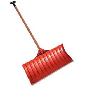 Pelle à neige robuste en métal pour l'extérieur avec manche en bois, pelle à neige à pousser - Product Image 1