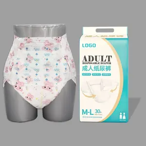 Wholesale High Grade Disposable Adult Diapers Stick Waist Adjustable Super Dry Surface Nappies