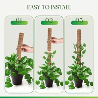 Poteaux de soutien en fibre de coco pour plantes grimpantes, design minimaliste pour usage au sol dans les centres commerciaux