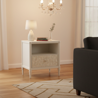Table de chevet moderne européenne en MDF blanc, finition en bois massif et acier inoxydable miroir, haute qualité, pour chambre à coucher, modèle Muxingfang 213 #