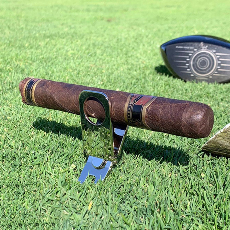 Запатентованный зеленый инструмент для гольфа с логотипом на заказ, держатель для сигар, держатель для сигар, маркер для гольфа с мячом, аксессуары, инструмент для гольфа
