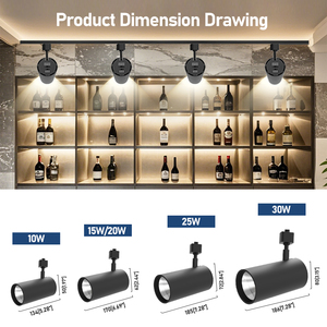 Hot USA 12W 4000K 3CCT LED tête d'éclairage sur rail commerciale CRI90 + rendu des couleurs réelles luminaire d'angle d'inclinaison réglable pour l'éclairage - Product Image 5