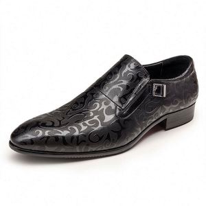 Chaussures de luxe originales pour hommes à bout pointu en cuir de vachette respirant, décontractées, à lacets, antidérapantes pour le printemps/été - Product Image 2