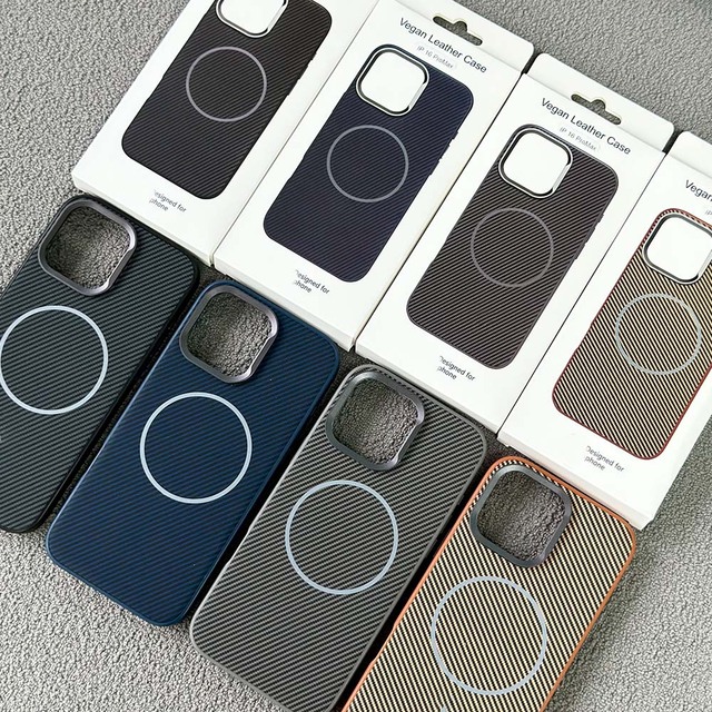 JOYPORODO L126 Trendy Leather Magnetic Phone Case for iPhone 13 14 15 16 17 Pro Max Shockproof Fiber Texture Case for Samsung