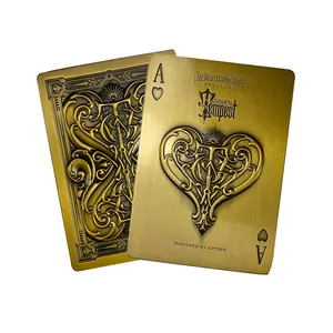 Personalized custom logo challenge coins blank deck gold metal business game poker playing cards