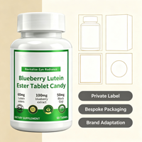 Tablet Lutein Ester Blueberry Potensi Tinggi dengan Vitamin C, Dukungan Penglihatan, Permen Kompres 60 Buah