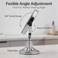 Miroir de maquillage ovale double face professionnel de 3 pouces, grossissement 3X, avec cadre en métal, finition en verre, OEM ODM personnalisé