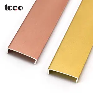 Toco एल्यूमीनियम यू के आकार का टेबल किनारा ट्रिम यू पैनल शेल्फ बढ़त बैंडिंग ट्रिम