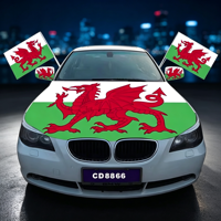 Drapeau de capot de voiture personnalisé Dragon du Pays de Galles, housse de capot nationale pour match de football, événement extérieur, défilé, décoration de voiture - Vente chaude