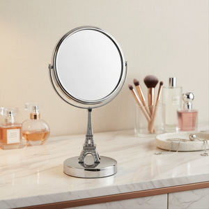 Miroir cosmétique de maquillage double face grossissant 3x de haute qualité Design personnalisé pour <span class=keywords><strong>hôtels</strong></span> salles de bain miroir de bureau debout - Product Image 4